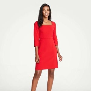 Doubleweave Square Neck Flare Dress in Jubilee